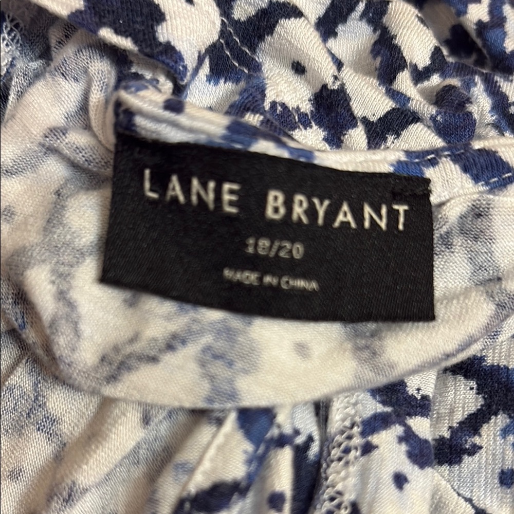 Lane Bryant Black and White Asymmetrical 3/4 Sleeve Blouse - Picture 2 of 2